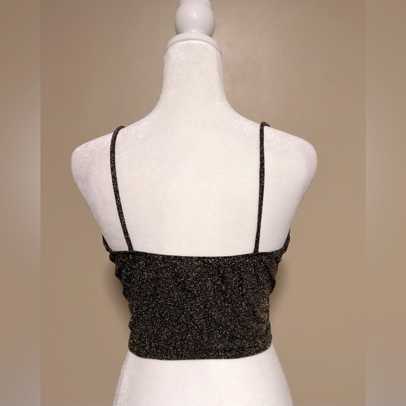Windsor Crop Top| Windsor Gold Sequin| Color: Black/Gold | Size: Small - Picture 5 of 7